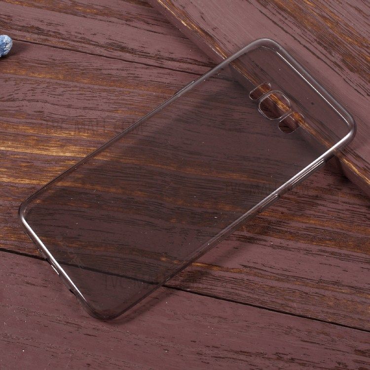Ултра тънък силиконов гръб за Samsung Galaxy S8 Plus, Черен/Прозрачен