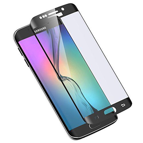 Извит стъклен скрийн протектор 3D Full Cover за Samsung G925 Galaxy S6 Edge, Черен
