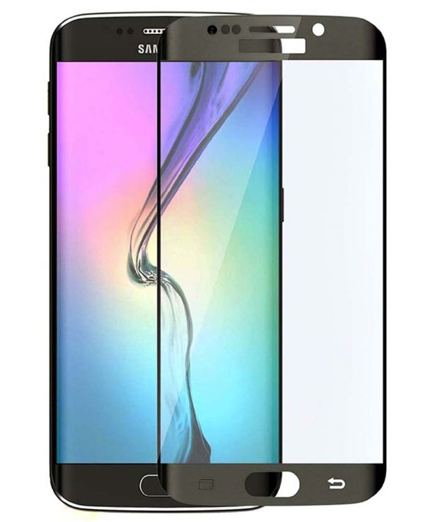 Извит стъклен скрийн протектор 3D Full Cover за Samsung G925 Galaxy S6 Edge, Черен