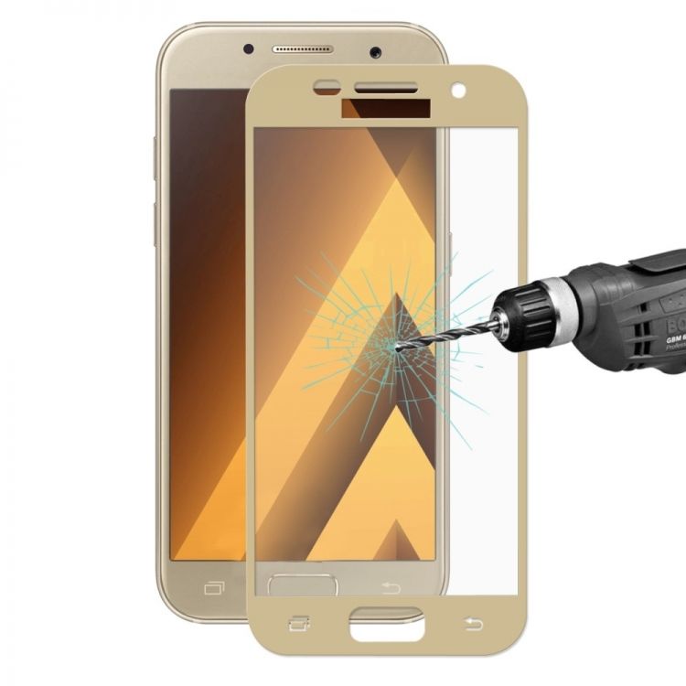 Стъклен скрийн протектор 3D Full Cover златен за Samsung Galaxy A5 (2017)
