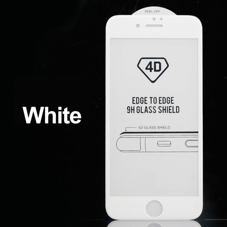 4D Стъклен протектор Full Cover за IPhone 7/8 (4,7"), Бял