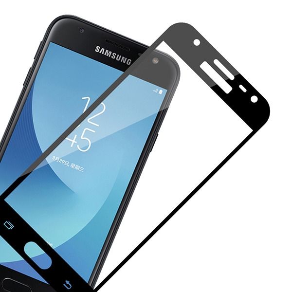 5D Стъклен протектор, Full Glue Cover за Samsung J330 Galaxy J3 2017, Black