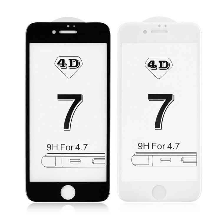 4D Стъклен протектор, Full Glue Cover за IPhone 7 (4,7"), Прозрачен