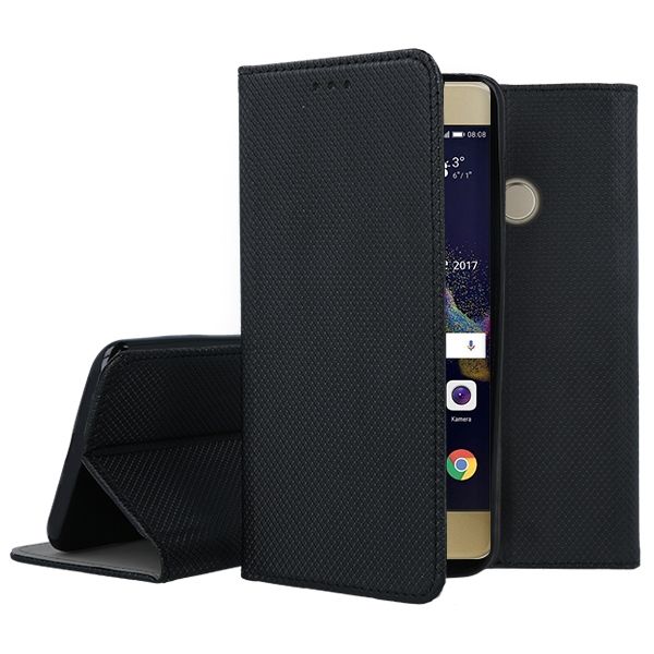 Кожен калъф Flip Book Smart за Huawei Honor 8 Lite/P8 Lite (2017)/P9 Lite (2017), Черен
