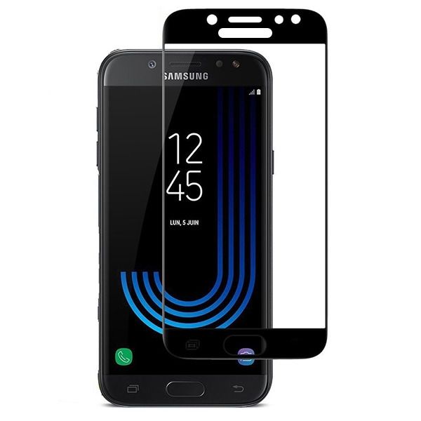 5D Стъклен протектор Full Glue Cover за Samsung J530 Galaxy J5 2017, Черен