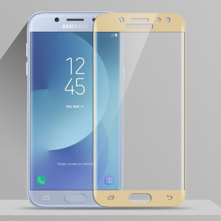 3D Стъклен протектор Full Cover за Samsung J530 Galaxy J5 2017, Златен