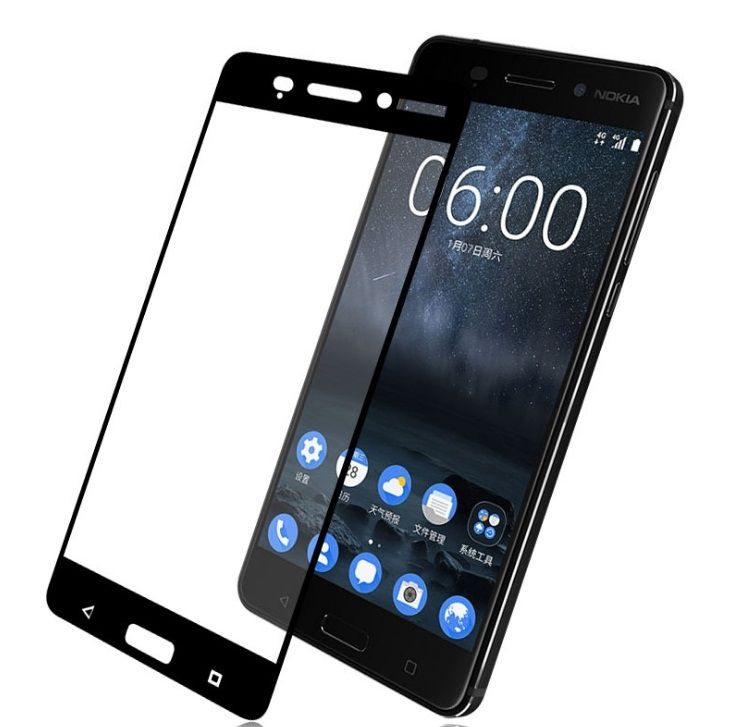 3D Стъклен протектор Full Cover за Nokia 6, Черен