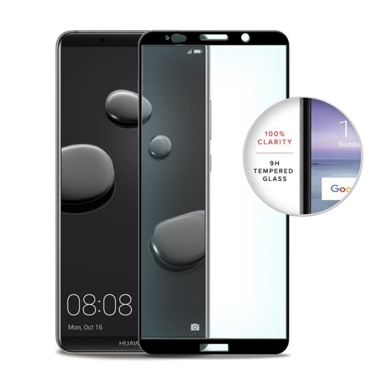 3D Стъклен протектор Full Cover за Huawei Mate 10 Pro, Черен