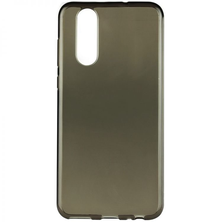 Ултра тънък силиконов гръб за Huawei P20, Черен/Прозрачен