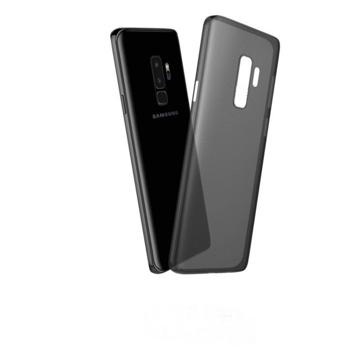 Ултра тънък силиконов гръб за Samsung G965 Galaxy S9 Plus, Черен/Прозрачен