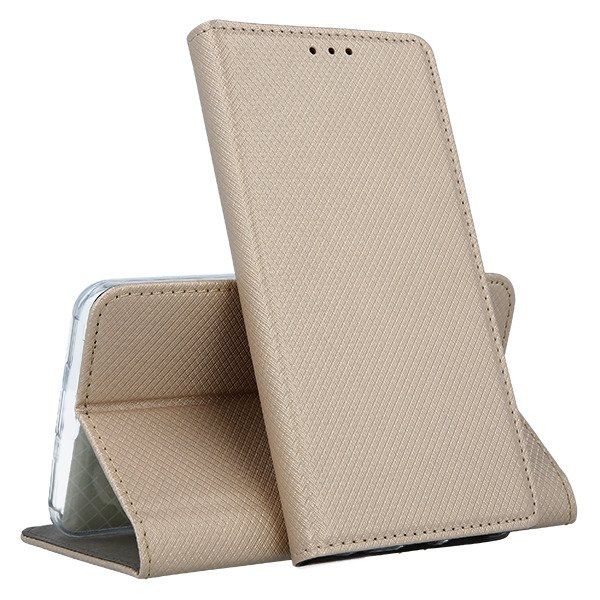 Кожен калъф Flip Book Smart за Huawei P20 Lite, Златен