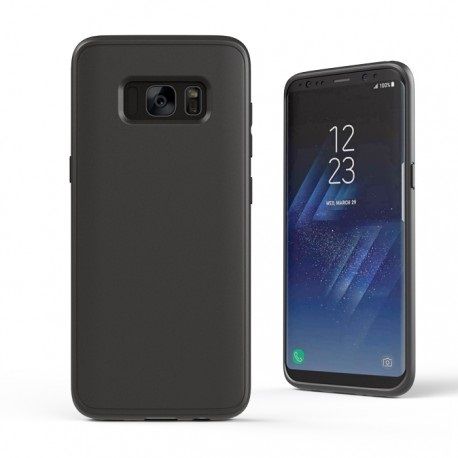 Ултра тънък силиконов гръб за Samsung Galaxy S8, Черен/Прозрачен