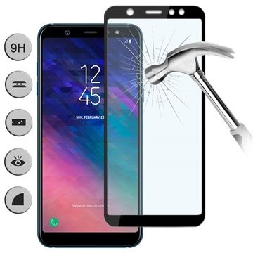3D Стъклен протектор Full Cover за Samsung A605 Galaxy A6 Plus 2018, Черен