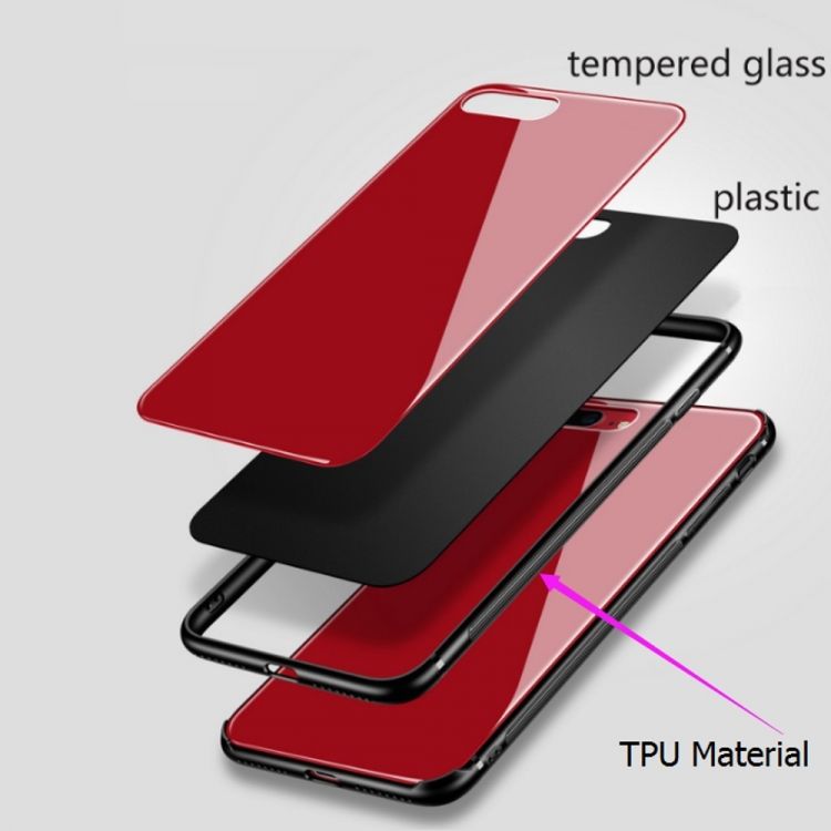 Луксозен стъклен твърд Glass гръб за Hawei P20, Черен