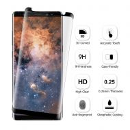 3D Full Cover стъклен протектор за Samsung N950 Galaxy Note 8, Черен