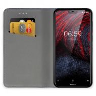 Кожен калъф Flip Book Smart за Nokia 6.1 Plus 2018/X6 2018, Черен
