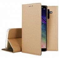 Кожен калъф Flip Book Smart за Samsung A600 Galaxy A6 2018, Златен