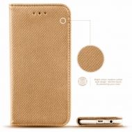 Кожен калъф Flip Book Smart за Samsung A600 Galaxy A6 2018, Златен