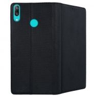 Кожен калъф Flip Book Smart за Huawei Y7 2019, Черен