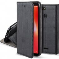 Кожен калъф Flip Book Smart за Xiaomi Redmi 6/6A, Черен