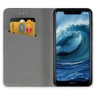 Кожен калъф Flip Book Smart за Nokia 5.1 Plus/X5 2018, Черен