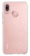 Силиконов гръб Lily Crystal Glitter за Huawei P Smart 2019, Розов прозрачен