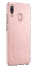 Силиконов гръб Lily Crystal Glitter за Huawei P30 Lite, Розов прозрачен