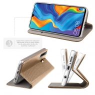 Кожен калъф Flip Book Smart за Huawei P30 Lite, Златен