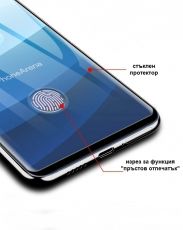 5D Стъклен протектор с изрез за пръстов отпечатък Full Glue Cover за Samsung G975 Galaxy S10 Plus , Черен