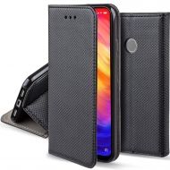 Кожен калъф Flip Book Smart за Xiaomi Redmi Note 7, Черен
