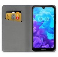 Кожен калъф Flip Book Smart за Huawei Y5 2019, Черен