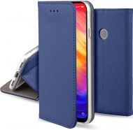 Кожен калъф Flip Book Smart за Xiaomi Redmi Note 7, Син