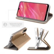 Кожен калъф Flip Book Smart за Huawei Y7 2019, Златен