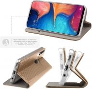 Кожен калъф Flip Book Smart за Samsung A205/A305 Galaxy A20/A30, Златен