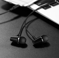 Аудио слушалки с микрофон HOCO Honor Music-M34 с меки тапички, Черни