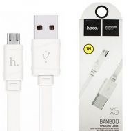 USB кабел HOCO Bamboo X5 Micro USB 1m., Бял
