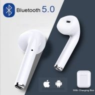 Безжични Bluetooth слушалки TWS i12 Power Bank с тъч контрол, Розови Matt