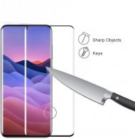 5D Стъклен протектор с изрез за пръстов отпечатък Hard Glass Full Glue Cover за Samsung Galaxy S20, Черен